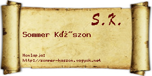 Sommer Kászon névjegykártya